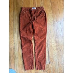 We the Free People Womens Rust Corduroy Skinny Pant Fringe Hem Size 29